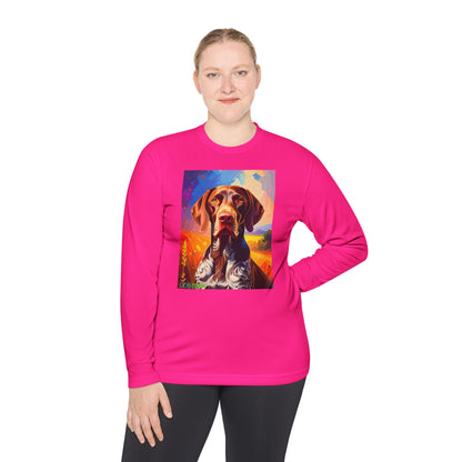 Pup Art Canvas Sport Long Sleeve Tee (German Shorthaired Pointer)