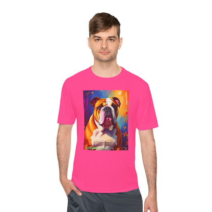 Pup Art Canvas Unisex Moisture Wicking Tee (English Bulldog)