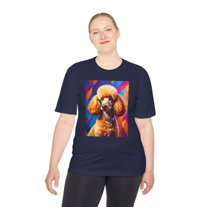 Pup Art Canvas Unisex Moisture Wicking Tee (Mini Poodle)