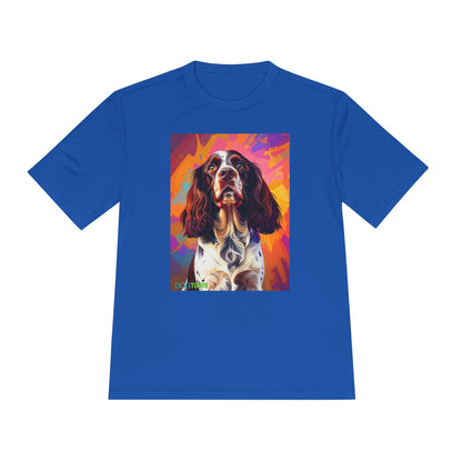 Pup Art Canvas Unisex Moisture Wicking Tee (English Springer Spaniel - 2)