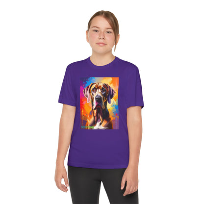 Pup Art Canvas - Kid's Sport Short Sleeve Tee (Great Dane)