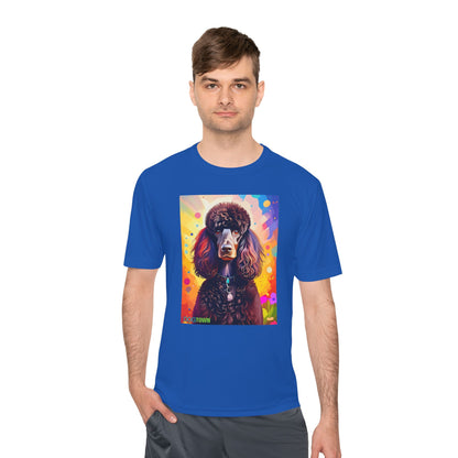 Pup Art Canvas Unisex Moisture Wicking Tee (Poodle Standard)