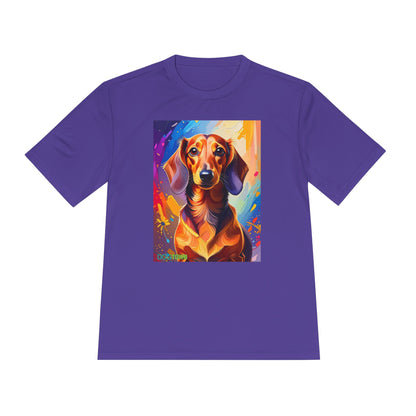 Pup Art Canvas Unisex Moisture Wicking Tee (Dachshund)