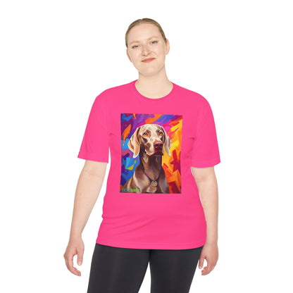 Pup Art Canvas Unisex Moisture Wicking Tee (Weimaraner)