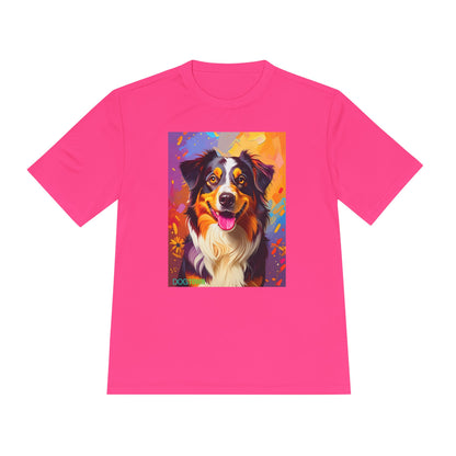 Pup Art Canvas Unisex Moisture Wicking Tee (Australian Shepherd)