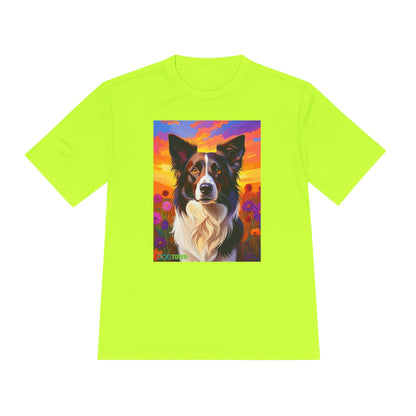 Pup Art Canvas Unisex Moisture Wicking Tee (Border Collie)