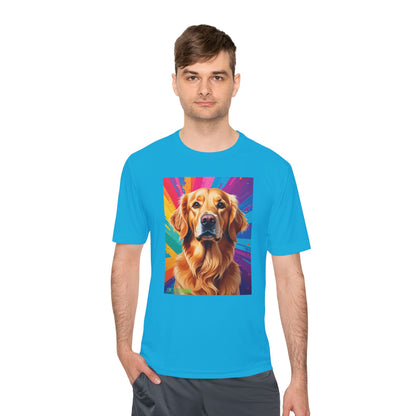 Pup Art Canvas Unisex Moisture Wicking Tee (Golden Retriever)