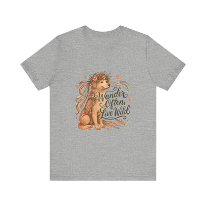 Dogtown Boho Revival Unisex Jersey Short Sleeve Tee (Golden Retriever)