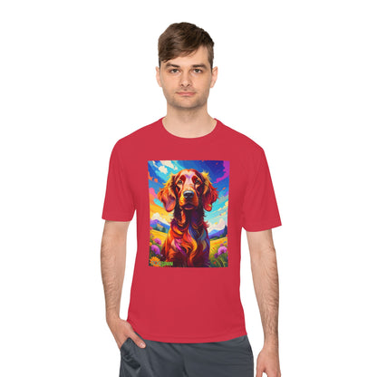 Pup Art Canvas Unisex Moisture Wicking Tee (Irish Setter)