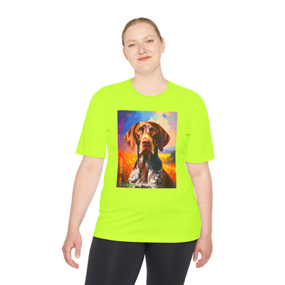 Pup Art Canvas Unisex Moisture Wicking Tee (German Shorthaired Pointer)