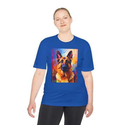Pup Art Canvas Unisex Moisture Wicking Tee (German Shepherd)