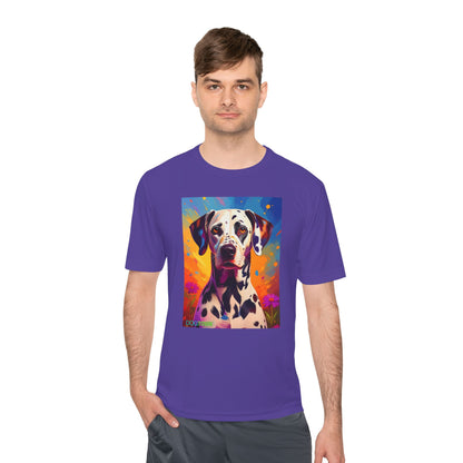 Pup Art Canvas Unisex Moisture Wicking Tee (Dalmation)