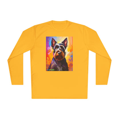 Pup Art Canvas Sport Long Sleeve Tee (Scottish Terrier)