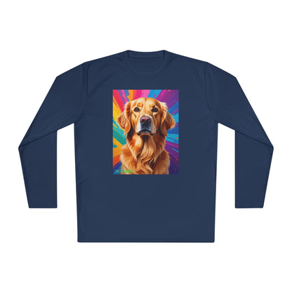 Pup Art Canvas Sport Long Sleeve Tee (Golden Retriever)