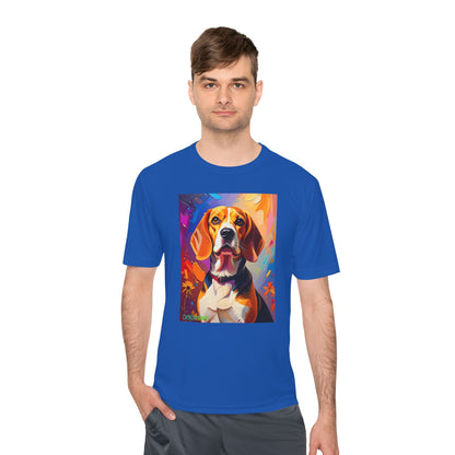 Pup Art Canvas Unisex Moisture Wicking Tee (Beagle)