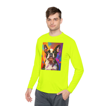 Pup Art Canvas Sport Long Sleeve Tee (Boston Terrier)