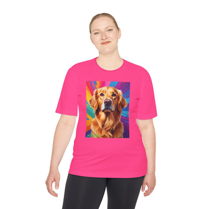 Pup Art Canvas Unisex Moisture Wicking Tee (Golden Retriever)