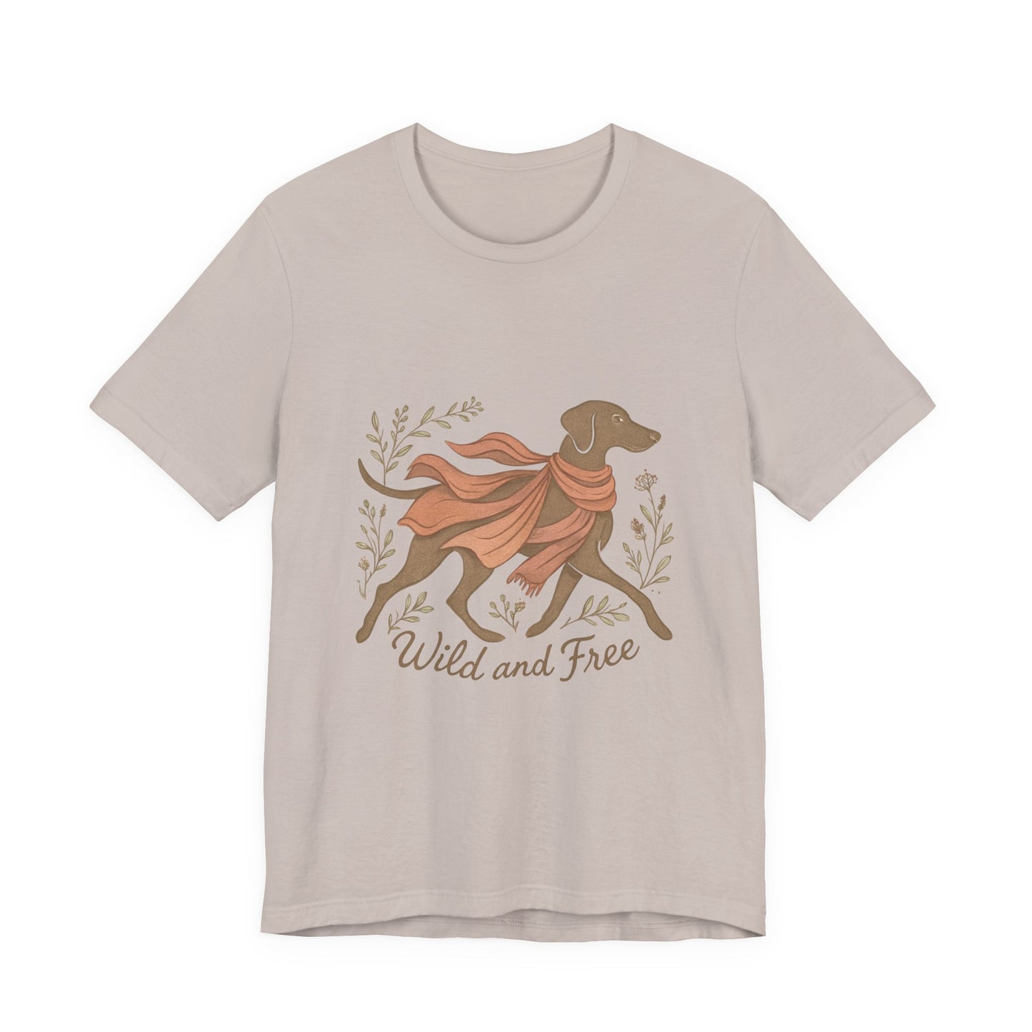 Dogtown Boho Revival "Wild and Free" Unisex Jersey Short Sleeve Tee (Weimaraner)