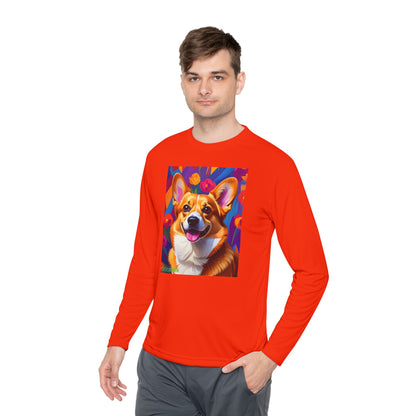 Pup Art Canvas Sport Long Sleeve Tee (Corgi)