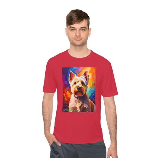 Pup Art Canvas Unisex Moisture Wicking Tee (West Highland White Terrier (Westie))