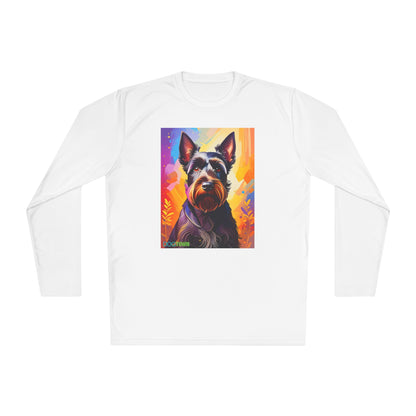 Pup Art Canvas Sport Long Sleeve Tee (Scottish Terrier)