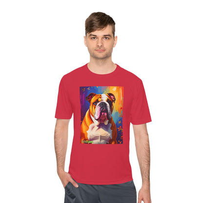 Pup Art Canvas Unisex Moisture Wicking Tee (English Bulldog)
