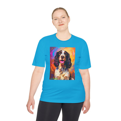 Pup Art Canvas Unisex Moisture Wicking Tee (English Springer Spaniel - 3)