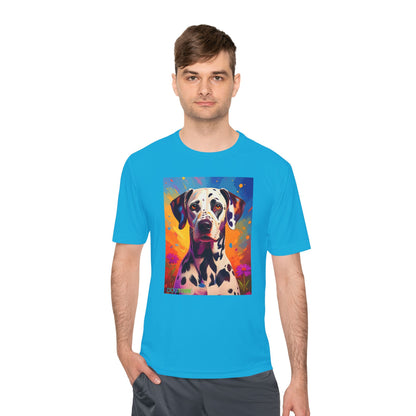 Pup Art Canvas Unisex Moisture Wicking Tee (Dalmation)