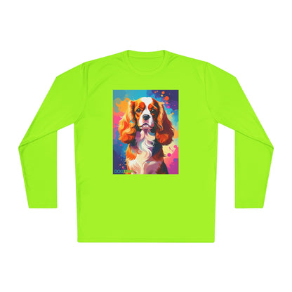Pup Art Canvas Sport Long Sleeve Tee (Cavalier King Charles Spaniel)