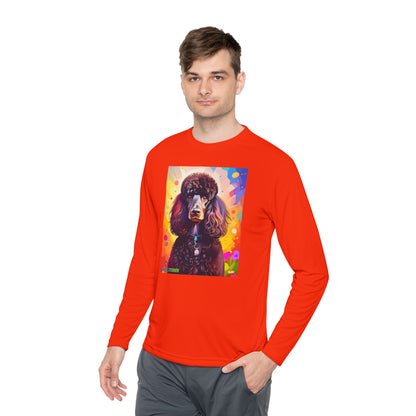 Pup Art Canvas Sport Long Sleeve Tee (Poodle Standard)