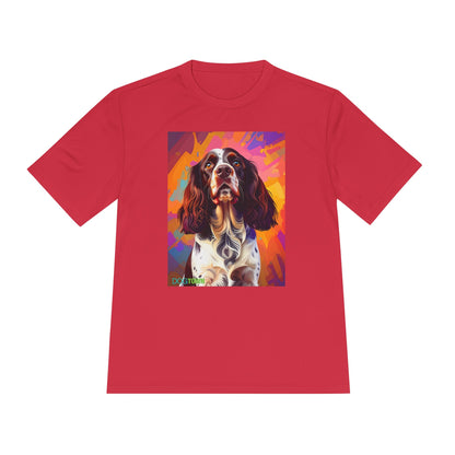 Pup Art Canvas Unisex Moisture Wicking Tee (English Springer Spaniel - 2)