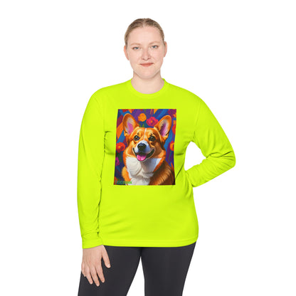 Pup Art Canvas Sport Long Sleeve Tee (Corgi)