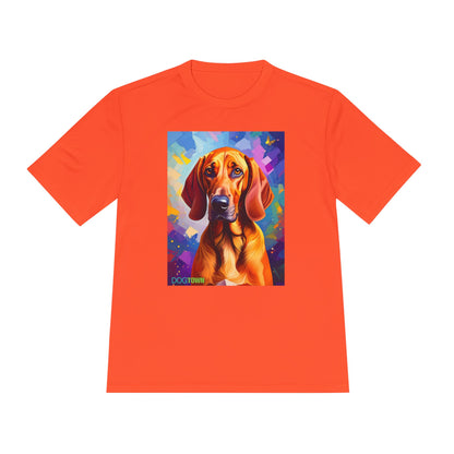 Pup Art Canvas Unisex Moisture Wicking Tee (Redbone Coonhound)