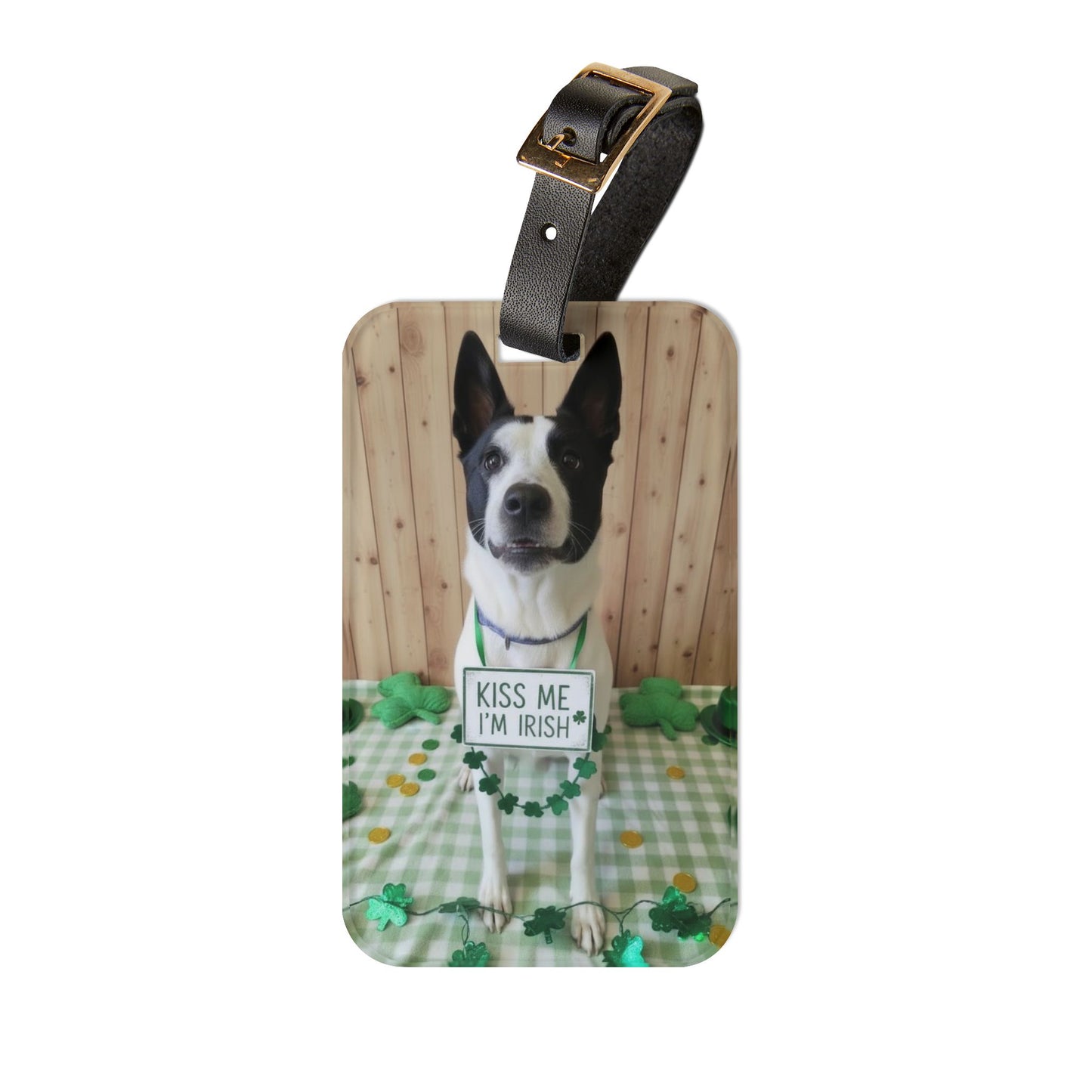 Kai - St. Patrick's Day Dog Luggage Tag