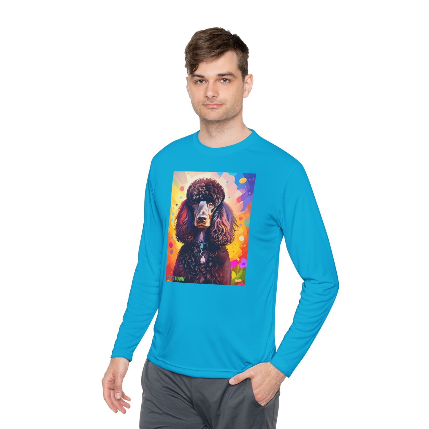 Pup Art Canvas Sport Long Sleeve Tee (Poodle Standard)