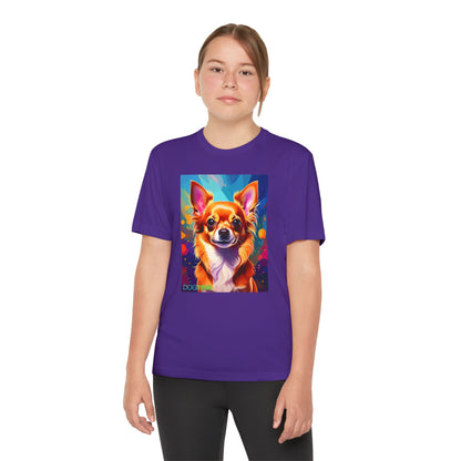 Pup Art Canvas - Kid's Sport Short Sleeve Tee (Chihuauha)