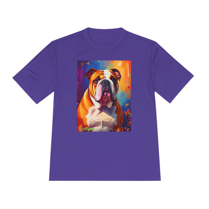 Pup Art Canvas Unisex Moisture Wicking Tee (English Bulldog)