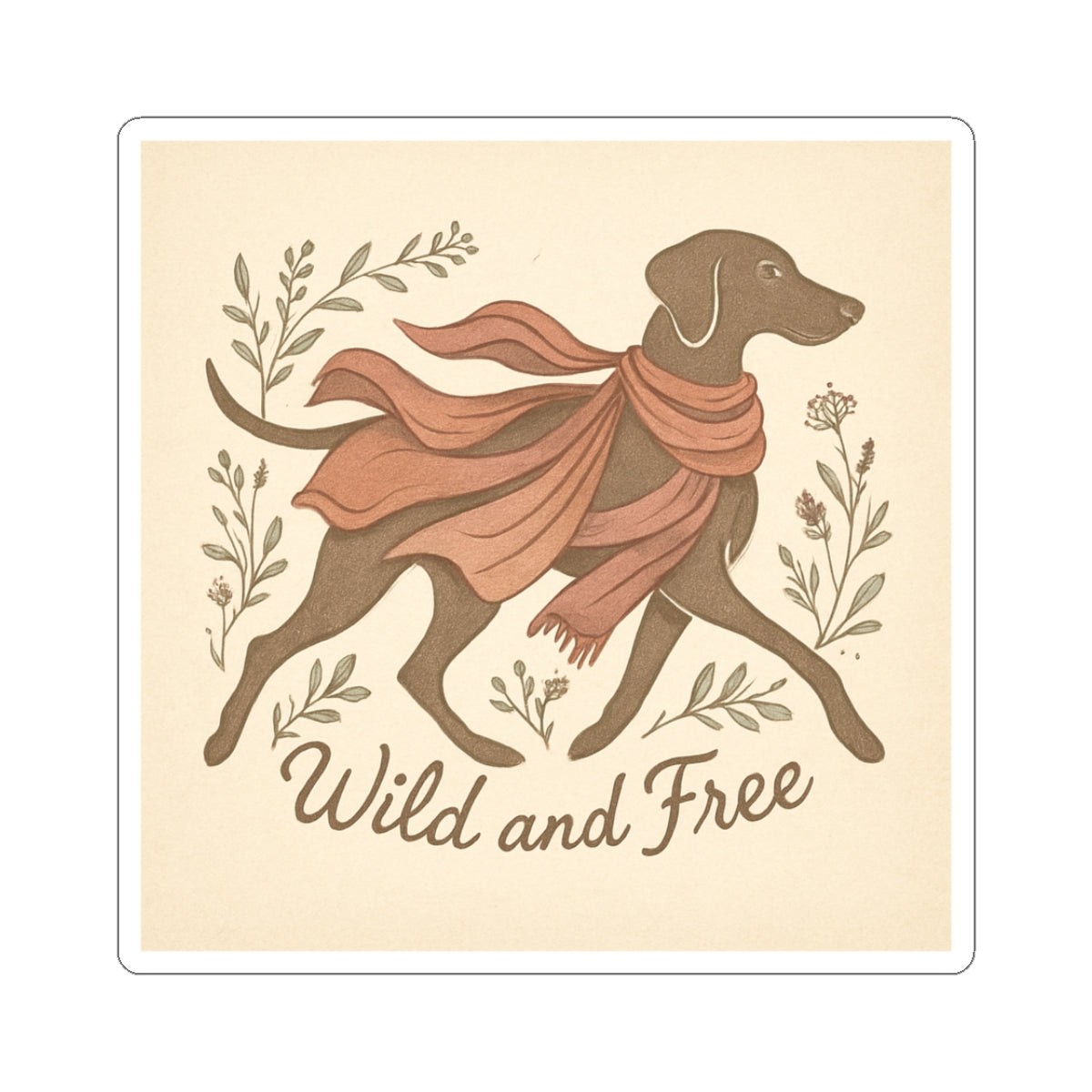 Dogtown Boho Revival "Wild and Free" Kiss-Cut Stickers (Weimaraner)