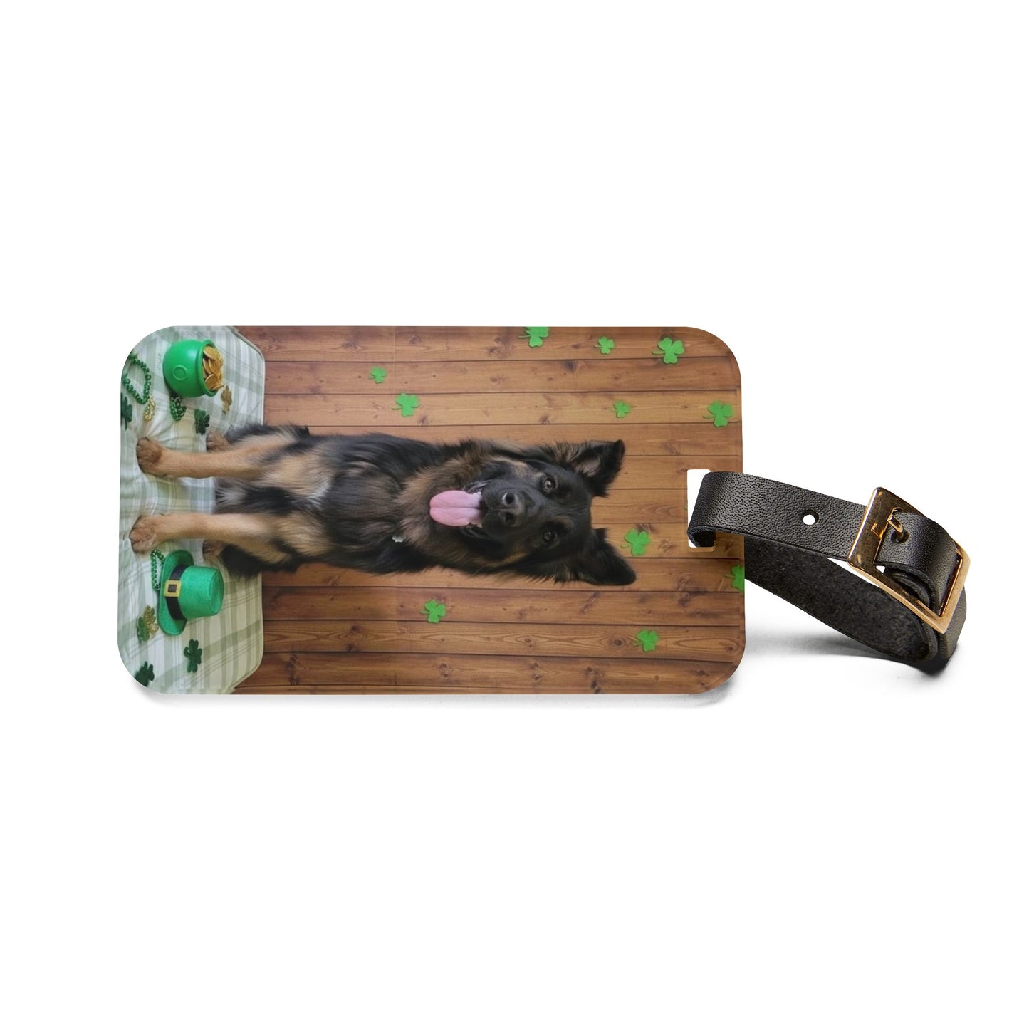 Kaz - St. Patrick's Day Dog Luggage Tag