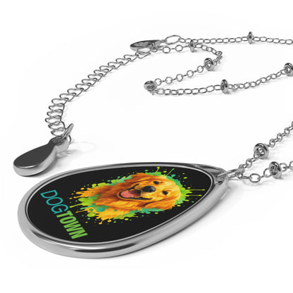 Dogtown Oval Necklace - Golden Retriever