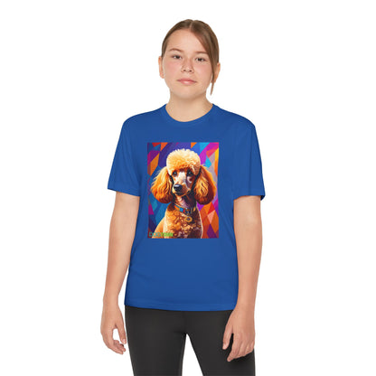 Pup Art Canvas - Kid's Sport Short Sleeve Tee (Toy Poodle)