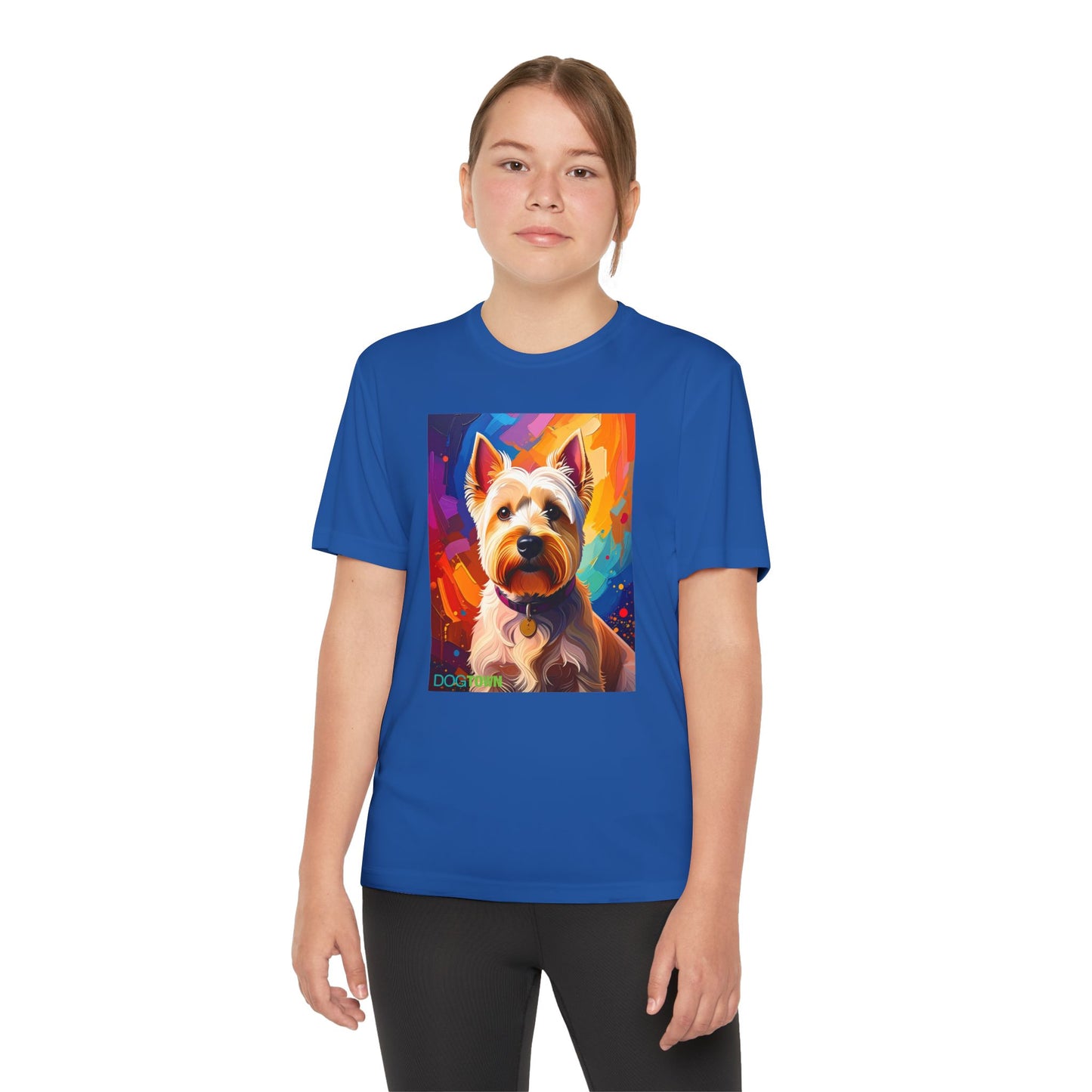 Pup Art Canvas - Kid's Sport Short Sleeve Tee (West Highland White Terrier)