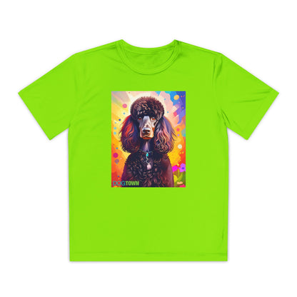 Pup Art Canvas - Kid's Sport Short Sleeve Tee (Standard Poodle)