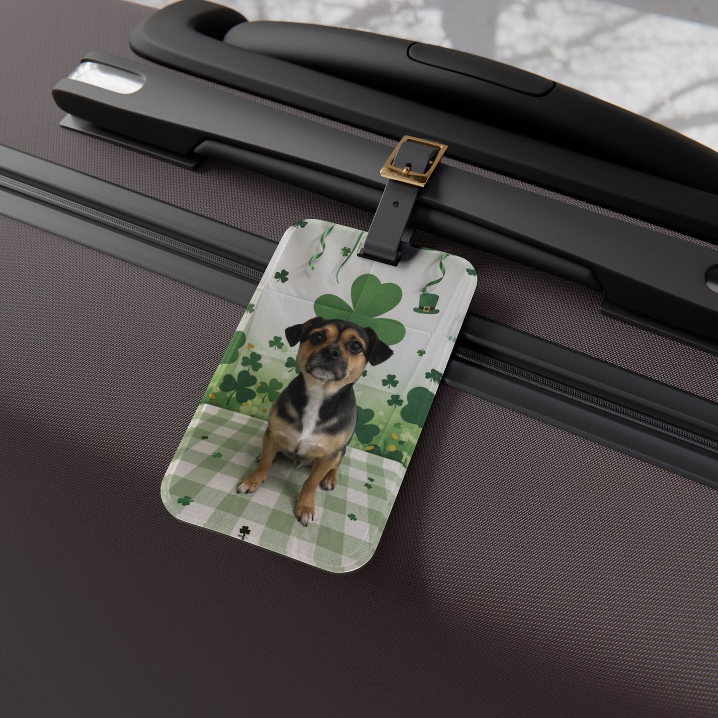 Roger - St. Patrick's Day Dog Luggage Tag