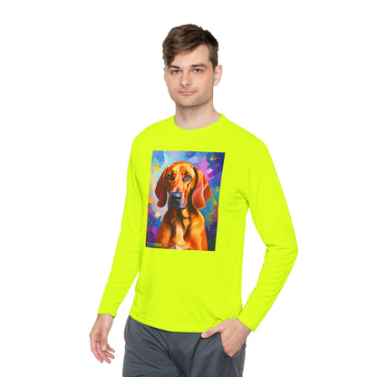 Pup Art Canvas Sport Long Sleeve Tee (Redbone Coonhound)