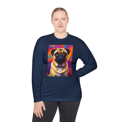 Pup Art Canvas Sport Long Sleeve Tee (Pug)