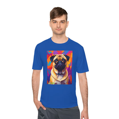 Pup Art Canvas Unisex Moisture Wicking Tee (Pug)