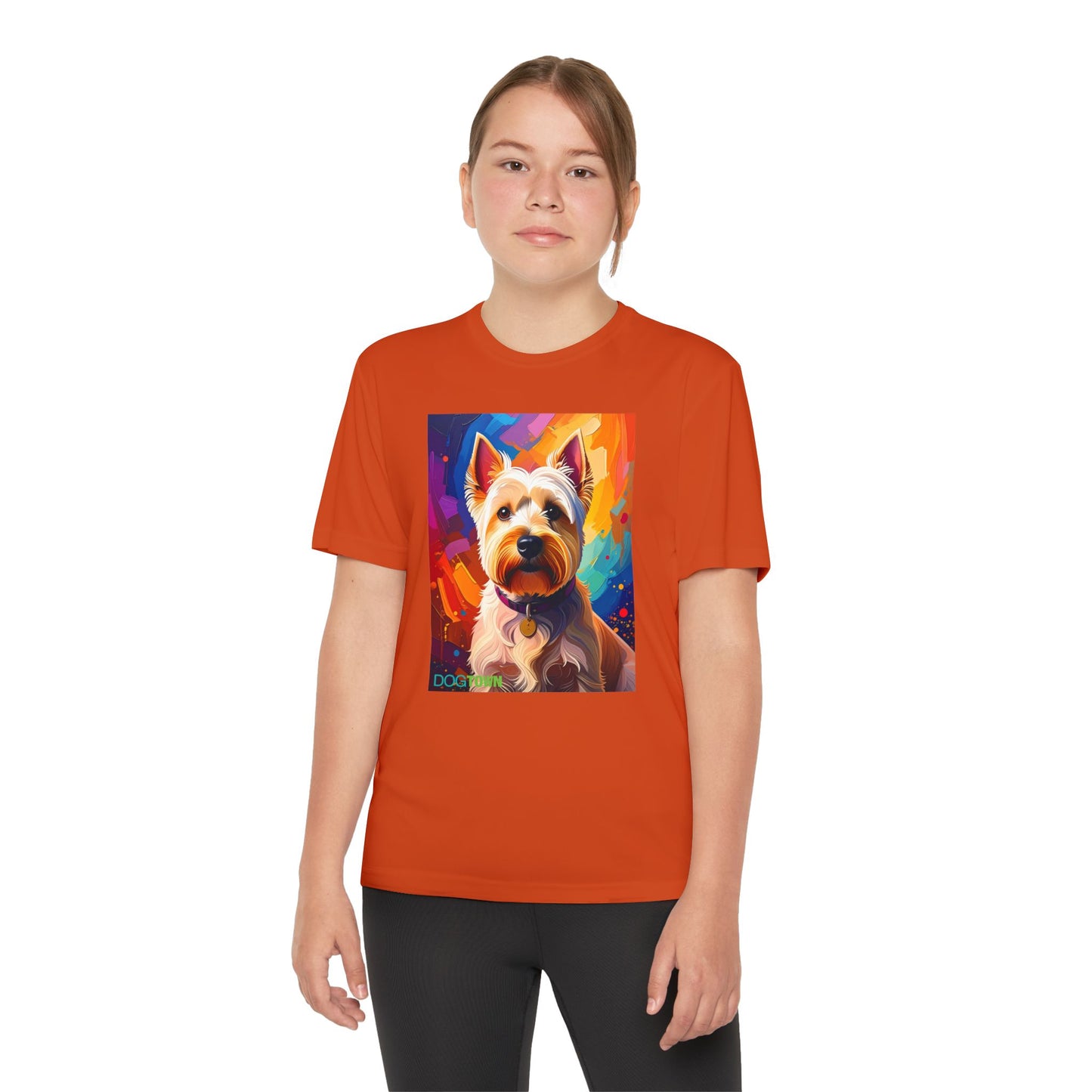 Pup Art Canvas - Kid's Sport Short Sleeve Tee (West Highland White Terrier)