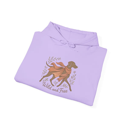 Dogtown Boho Revival "Wild and Free" Unisex Heavy Blend™ Hooded Sweatshirt (Weimaraner)