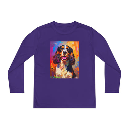 Pup Art Canvas - Kid's Sport Long Sleeve Tee (English Springer Spaniel)